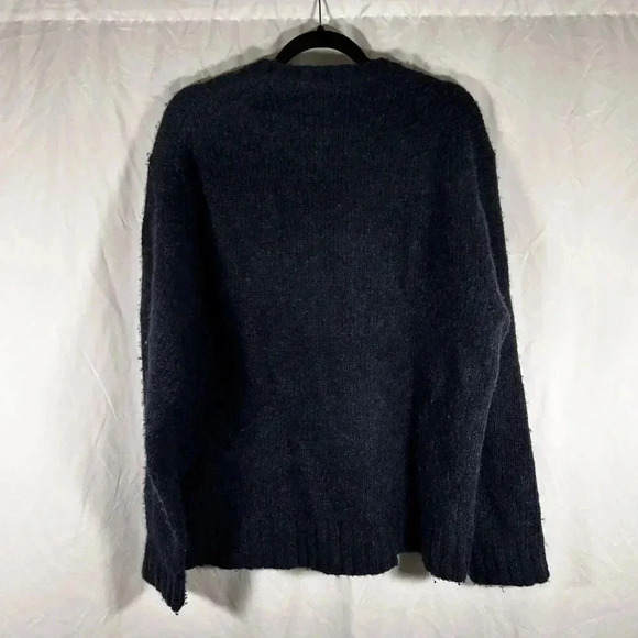 American Eagle Sweater Men Large Navy Blue Wool Blend Vneck Long Sleeve - Picture 6 of 8